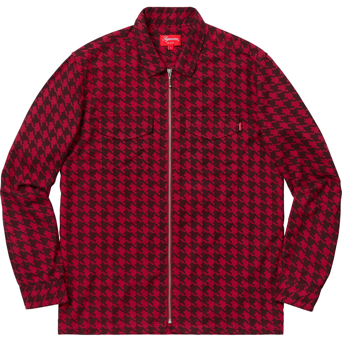 Houndstooth Flannel Zip Up Shirt view 5